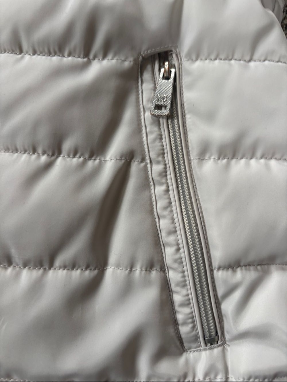 Kenneth Cole Women's Ivory Quilted Long Puffer Coat - Picture 4 of 5